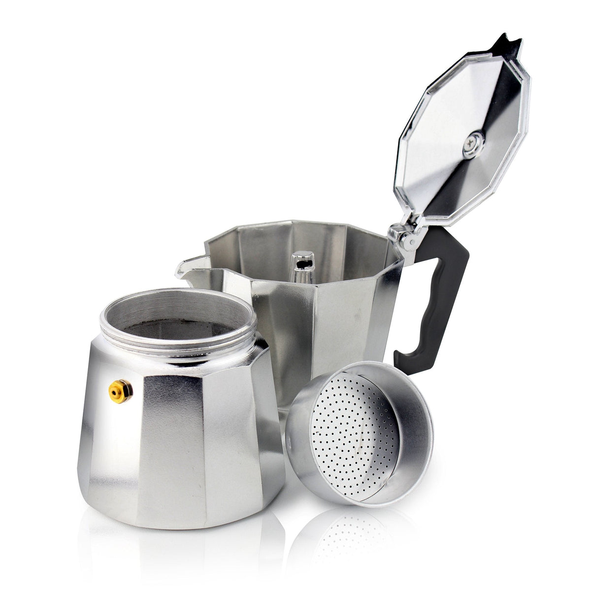 Grunwerg ECM-09 Italian Style Aluminium Espresso Coffee Maker, 9 Cup 360ml