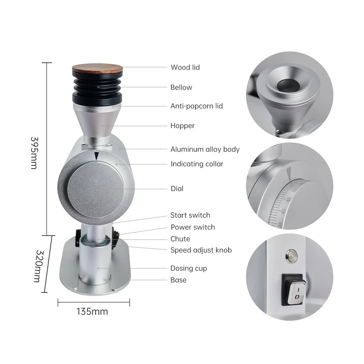 DF83V Variable Speed Single Dose Coffee Grinder