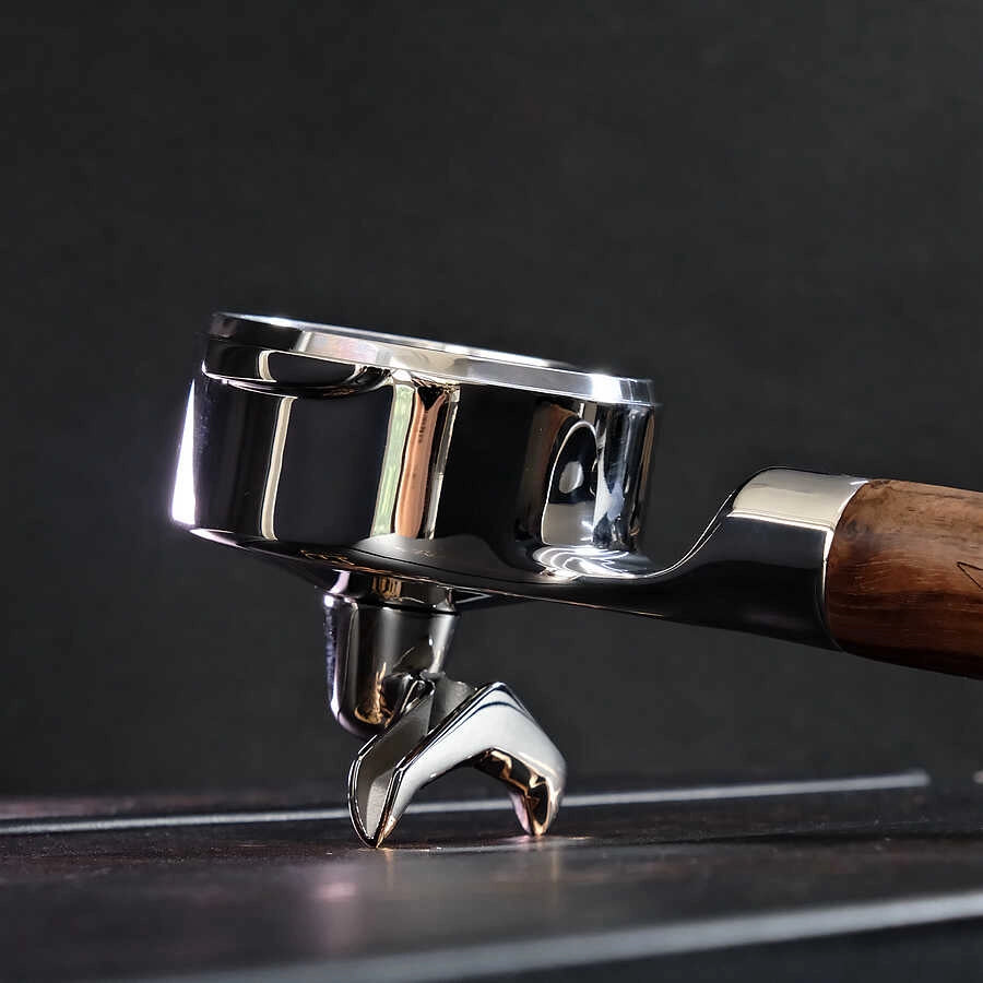 The Espresso Portafilter With Walnut Handle And Changeable Bottom