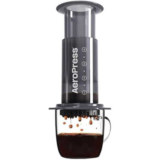 AeroPress Coffee and Espresso Maker - Quickly Makes Delicious Coffee Without Bitterness - 1 to 3 Cups Per Pressing,Black