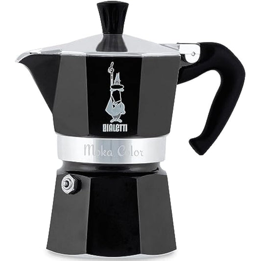 Bialetti 4953 Moka Express Espresso Maker for 6 Cups, Aluminium, Black CD - Bialetti Moka Express 6tz black,30 x 20 x 15 cm