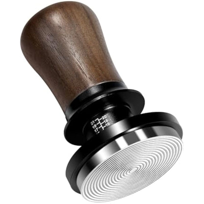 NOTSEK Coffee Tamper, 54mm Espresso Tamper with 30lbs Constant Pressure, Walnut Wood Calibrated Spring Loaded Tamper with Ripple Base for 54mm Portafilter