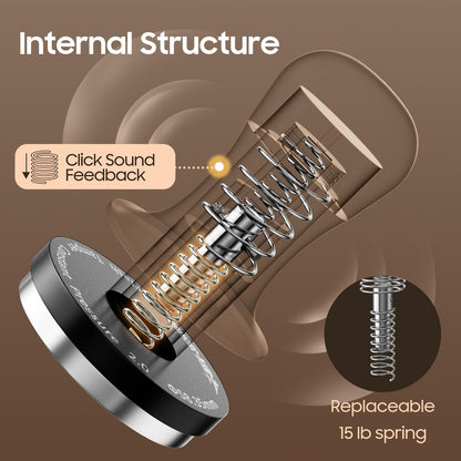 MHW-3BOMBER 58mm Coffee Tamper 2.0 with Sound Feedback 30lb/15lb, Espresso Tamper Constant Pressure with 3 Spring Loaded, Newbie/Female Friendly