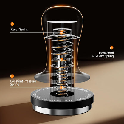 MHW-3BOMBER 58mm Coffee Tamper 2.0 Titanium, Tamper with Sound Feedback 15lb/30lb, Espresso Tamper Constant Pressure with 3 Spring Loaded,