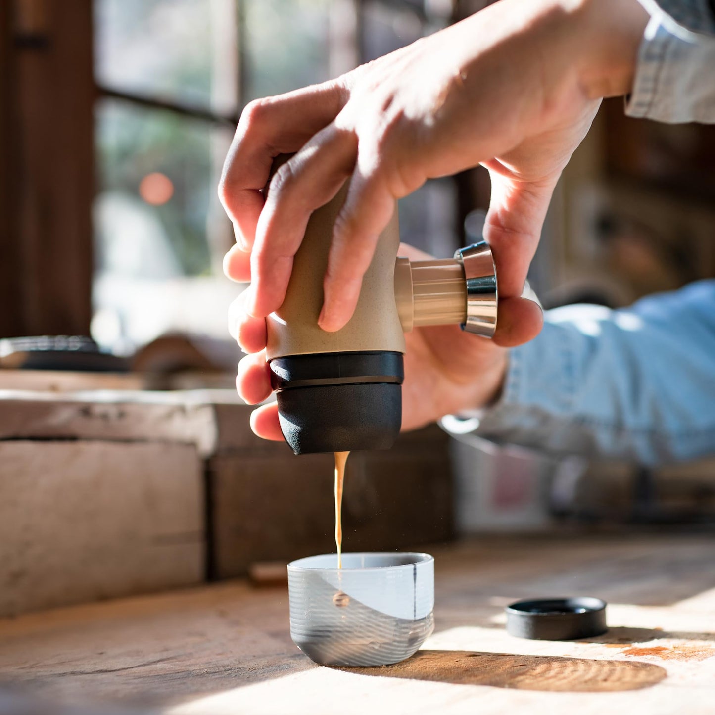 WACACO Minipresso NS2, Portable Espresso Maker Compatible with *Nespresso*Original Capsules and Compatibles, Manually Operated, 18 Bar Small Handheld