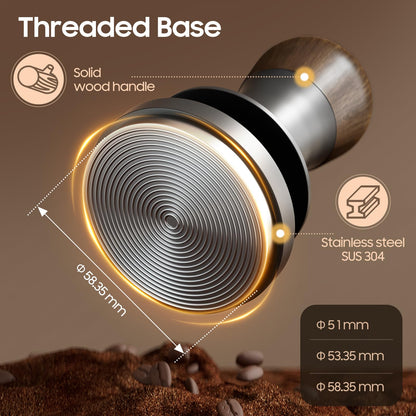 MHW-3BOMBER 58mm Coffee Tamper 2.0 with Sound Feedback 30lb/15lb, Espresso Tamper Constant Pressure with 3 Spring Loaded, Newbie/Female Friendly
