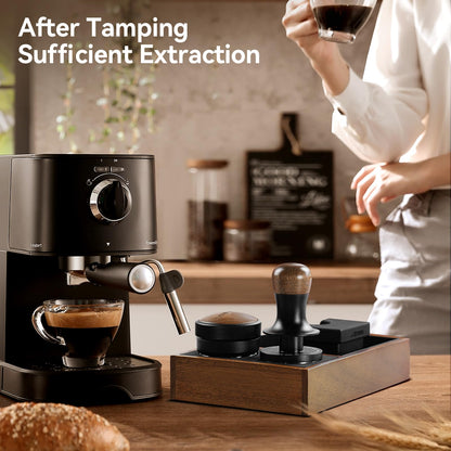 MHW-3BOMBER 58mm Coffee Tamper 2.0 Titanium, Tamper with Sound Feedback 15lb/30lb, Espresso Tamper Constant Pressure with 3 Spring Loaded,