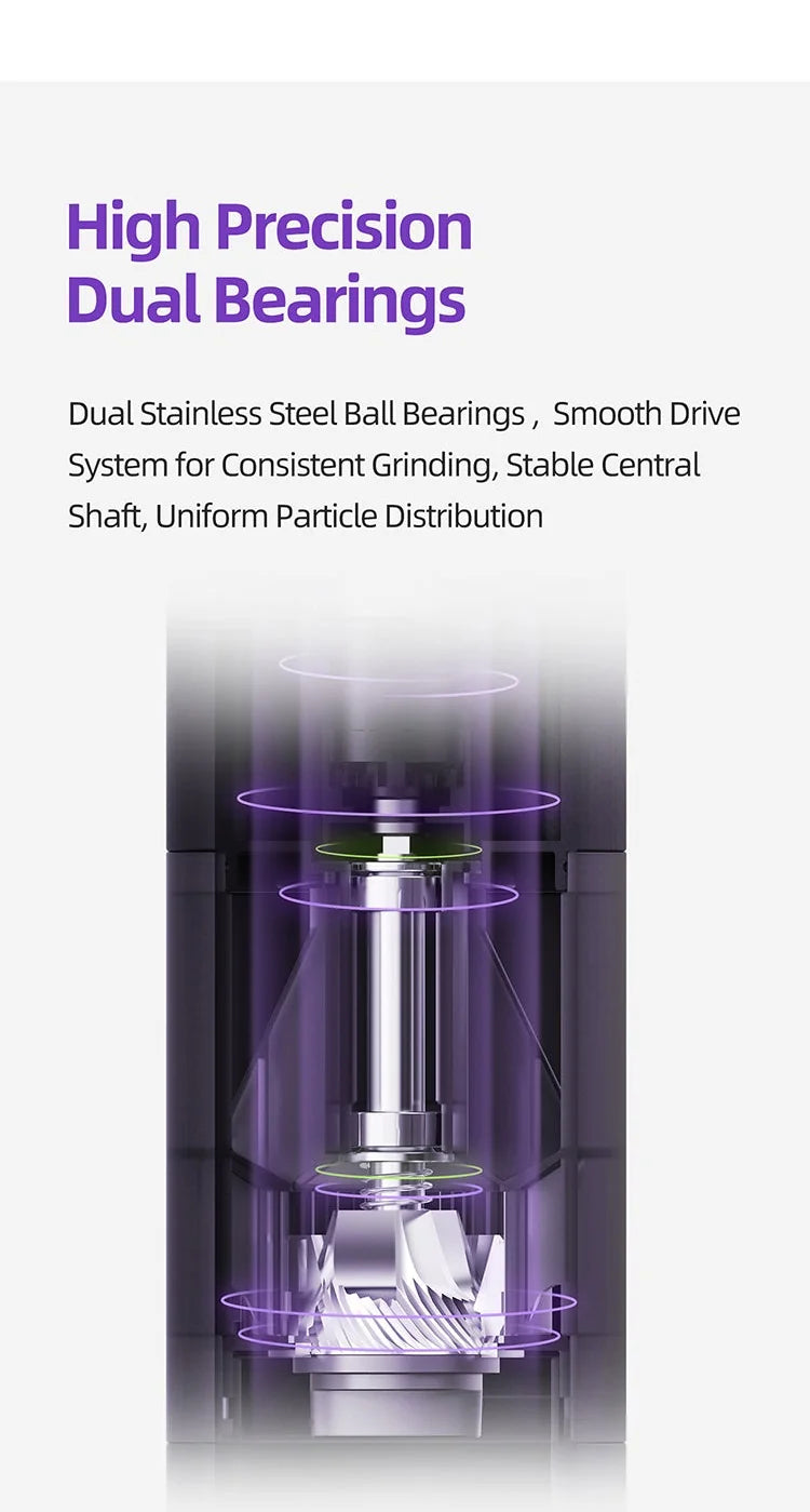 Cutaway of the MAVO Aurora dual stainless steel ball bearings and central shaft