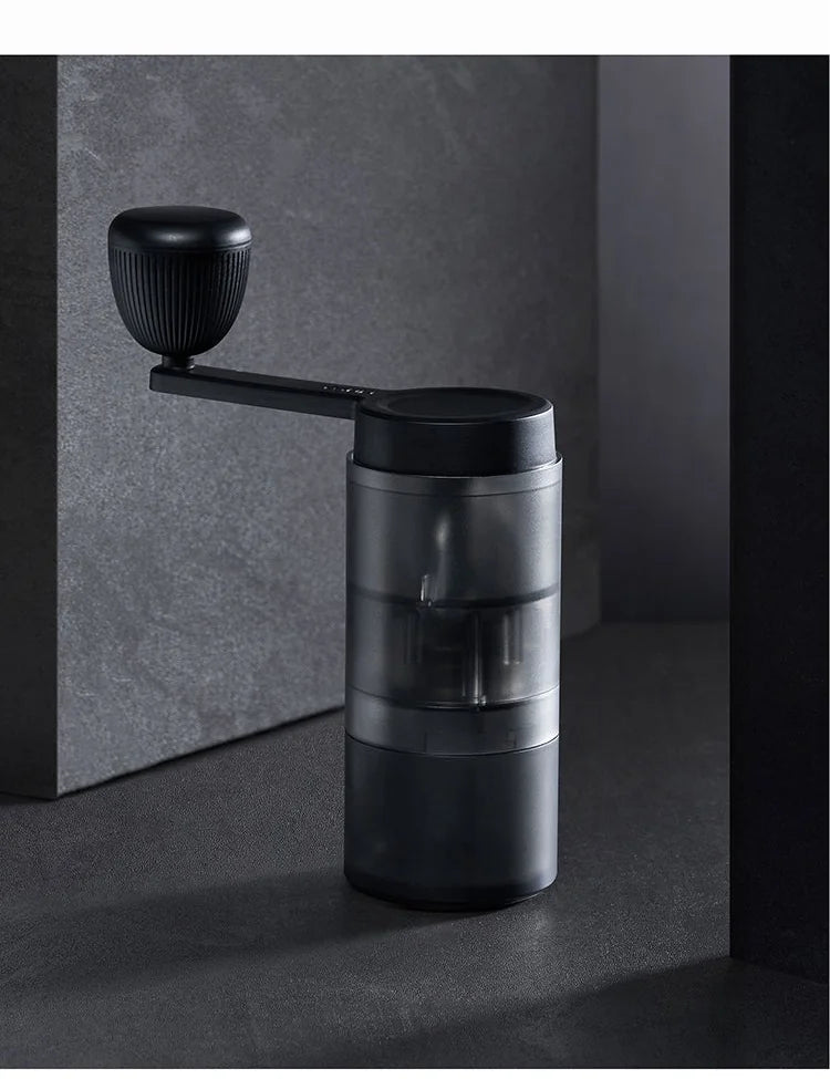 MAVO Aurora with the manual crank handle fitted, on dark stone