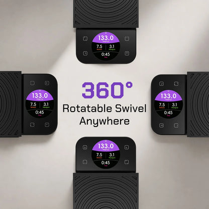 Four MAVO Lumicurve scales arranged in a cross, showing the display auto-rotating to face each direction