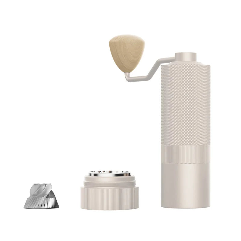 MAVO Wizard 2.0 in silver with the Versatile burr (pentagon conical burr)