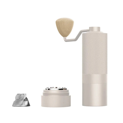 MAVO Wizard 2.0 in silver with the Versatile burr (pentagon conical burr)