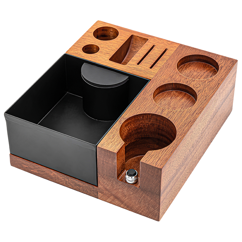 Multifunction Coffee Tamper Station with Knock Box | Coffee Mat