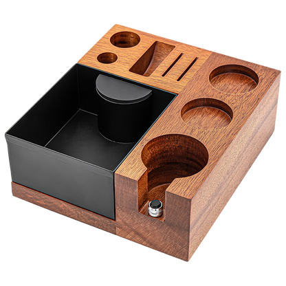 Multifunction Coffee Tamper Station with Knock Box | Coffee Mat