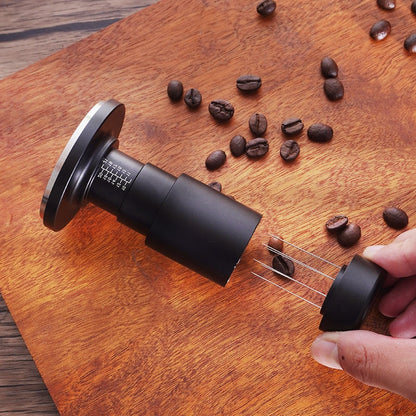 Black KingKong 2 in 1 Constant Pressure Coffee Tamper with WDT Needle Tool