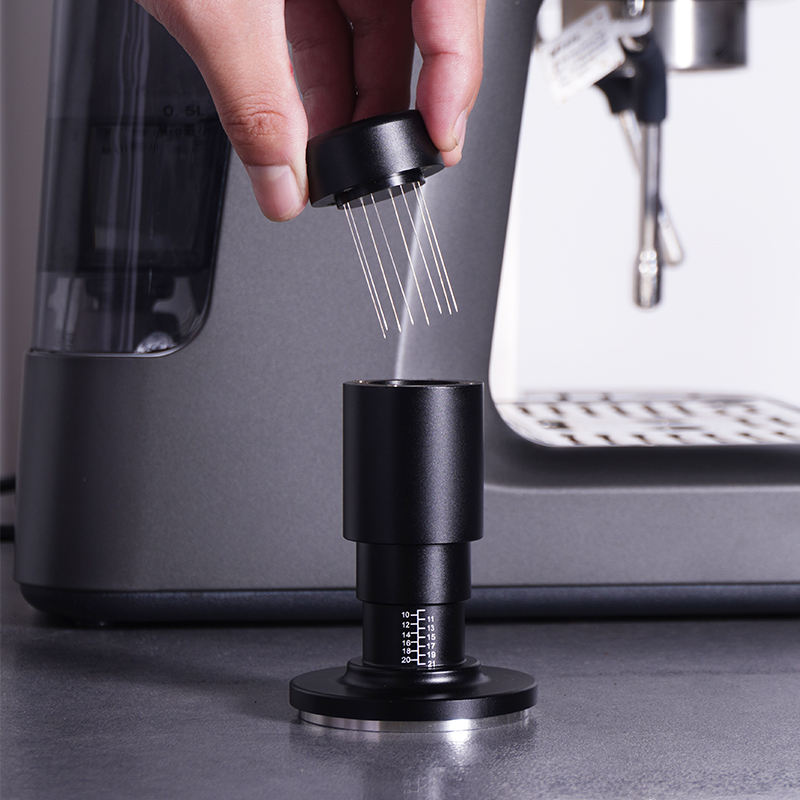Black KingKong 2 in 1 Constant Pressure Coffee Tamper with WDT Needle Tool