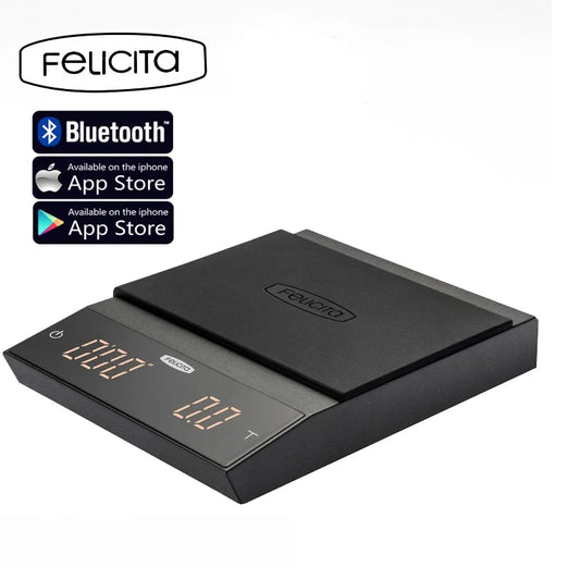 Felicita Incline Drip Coffee Scale With Timer Bluetooth | Smart Espresso Electronic Coffee Scale Waterproof Kitchen Scale