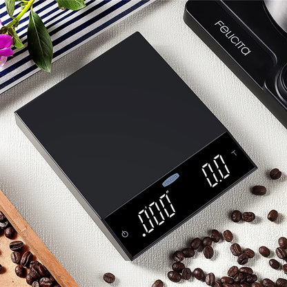 Felicita Incline Drip Coffee Scale With Timer Bluetooth | Smart Espresso Electronic Coffee Scale Waterproof Kitchen Scale