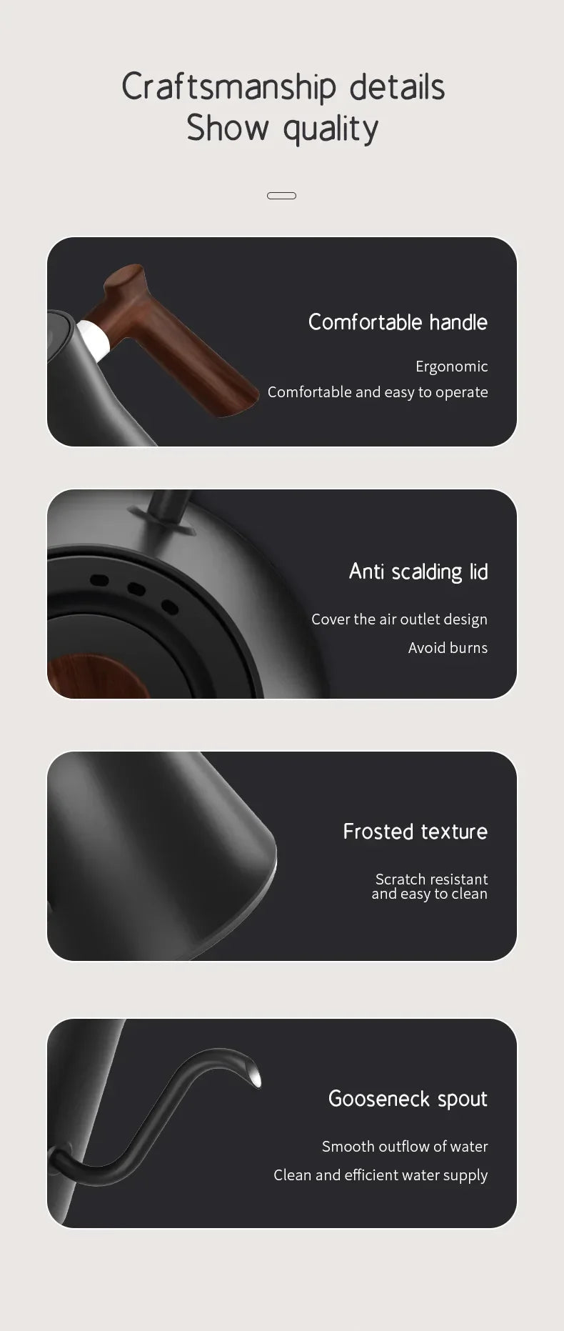 Electric Gooseneck Kettle | Hand Brew Coffee Pot | Smart Temperature Control Pot