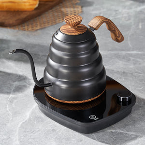 Hervidor eléctrico de café de gran capacidad, con cuello de cisne, acero inoxidable y control de temperatura variable