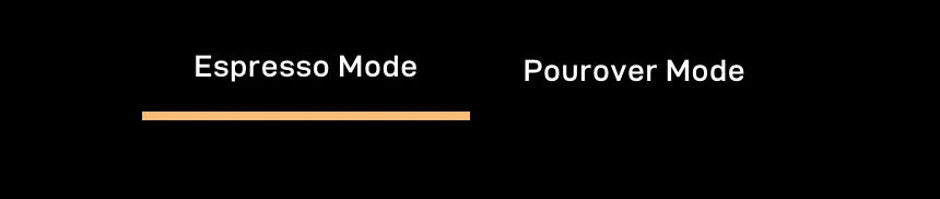 Tab heading: Espresso Mode (selected) and Pourover Mode