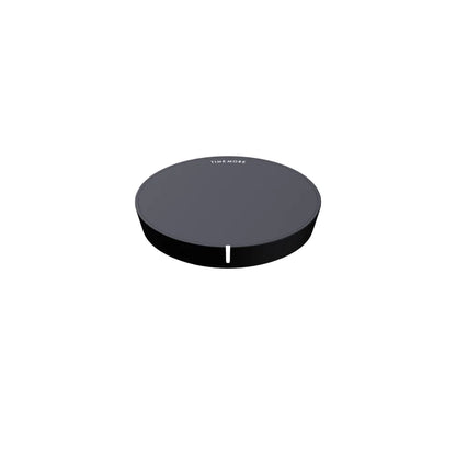 TIMEMORE Black Mirror Dot weighing platform in Black, three-quarter view of the round 80mm disc with the TIMEMORE logo on top