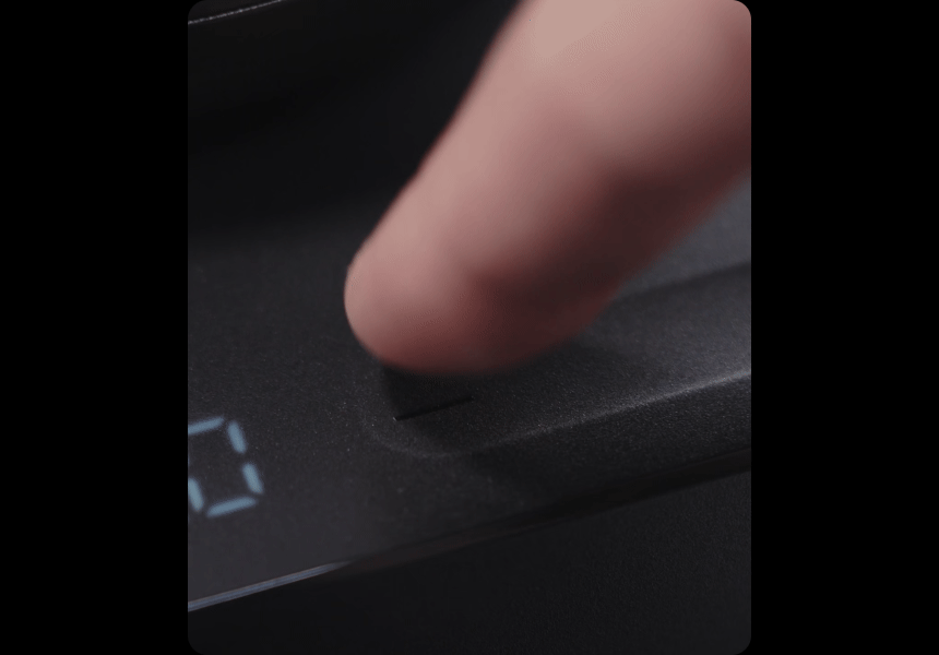 Animated: a fingertip tapping the Fish Pro X Grooveboard touch slider