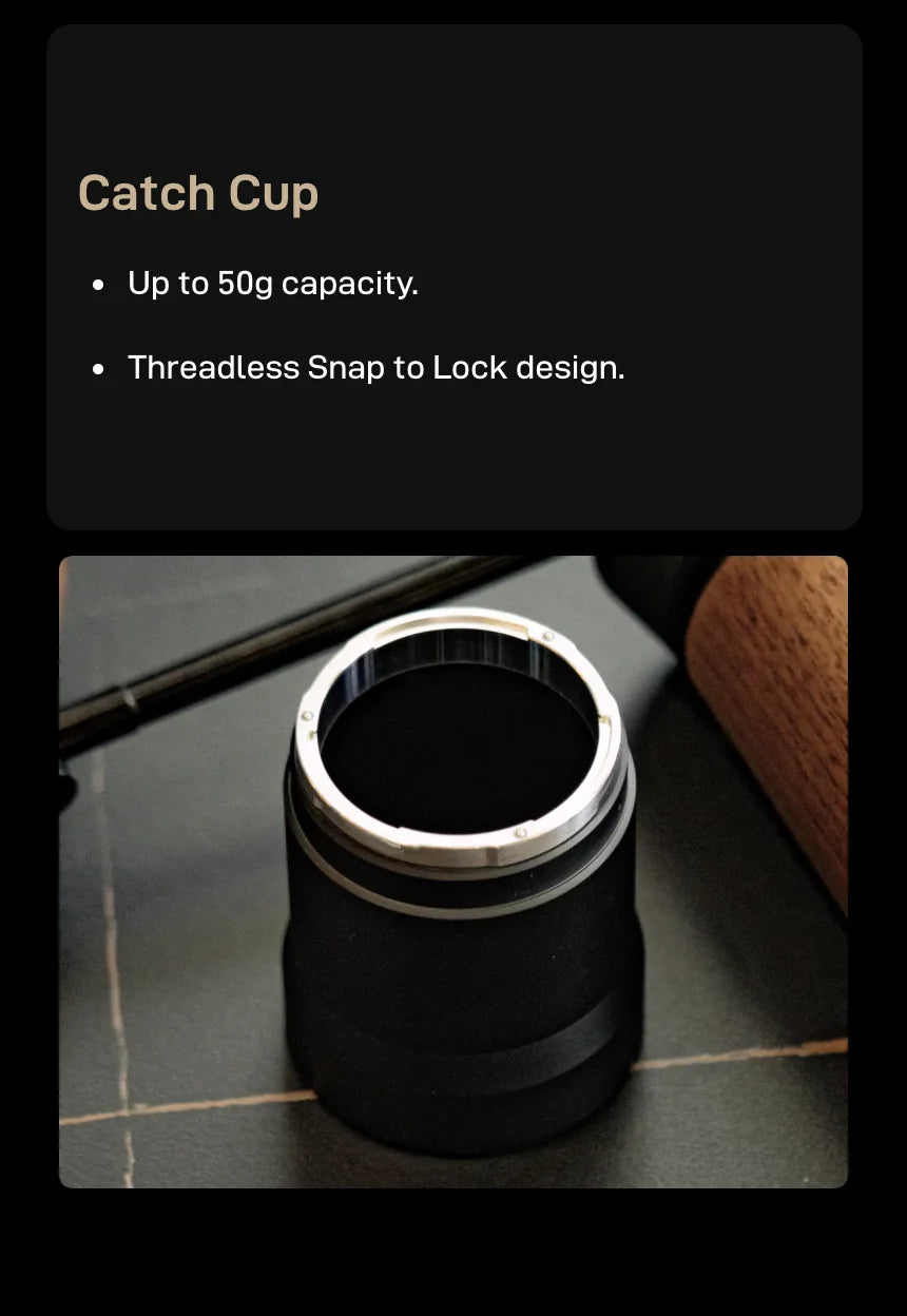 What's new — Catch Cup: up to 50g capacity with a threadless snap-to-lock design