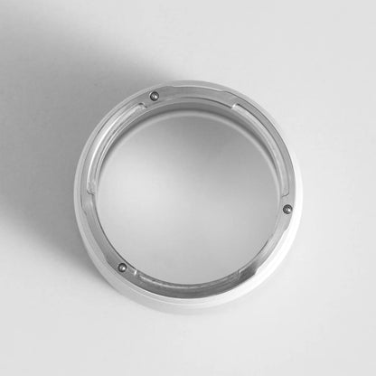 The Silver M01's aluminium catch cup seen from above, showing the snap-to-lock rim with no threads or magnets